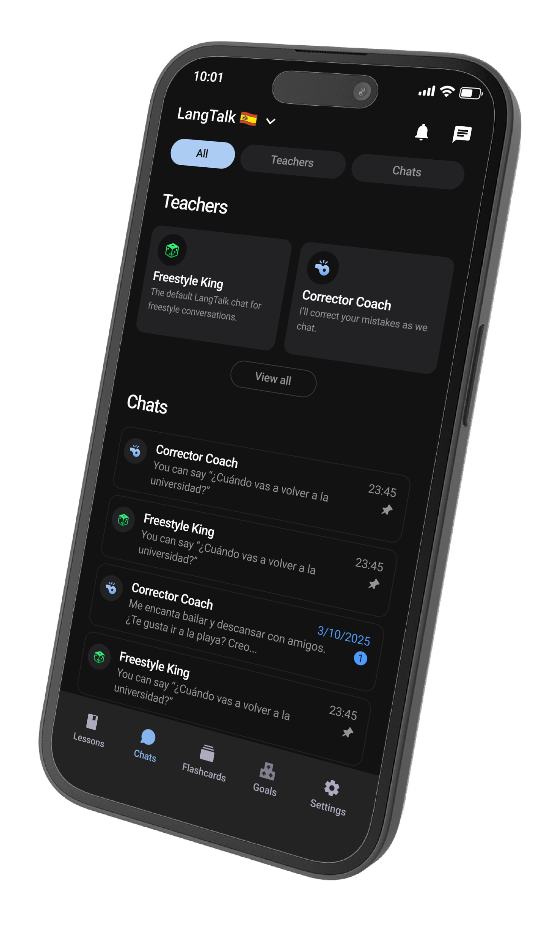 LangTalk chat interface